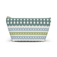 Ribbon Candy Accessory Pouch w T-bottom in Green